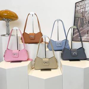 Ladies' bag 2026 new bow tie girls' bag fashionable and casual ladies' hand-held shoulder bag - Product Image 1