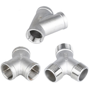 ข้อต่อเหล็กสแตนเลส 304 แบบตัว Y 3 ทาง เกลียวนอก มุม 45 องศา - Product Image 2