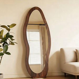 Зеркало напольное в полный рост в форме зеркала для примерки, цвет глубокий орех, настенное, для спальни, прямые поставки с завода - Product Image 4