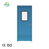 Porte de salle blanche à double battant en acier galvanisé personnalisé avec fenêtre visuelle ouverture automatique pour les hôpitaux et les écoles