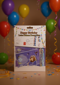 Striscione Decorativo 'Buon Compleanno' in Plastica Fustellata, Accessorio per Feste, Decorazione di Compleanno, Forma Rettangolare, Stile Carino - Product Image 2