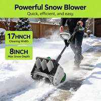 Souffleuse à neige sans fil 21V, pelle à neige électrique de 13 pouces, moteur sans balais, 2 batteries Li-ion, poignée réglable pour allées