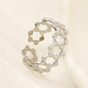 ZOGXIN Geometric Hollow Ring Gold Silver Adjustable Women's Fashion Jewelry Gift - Product Image 3