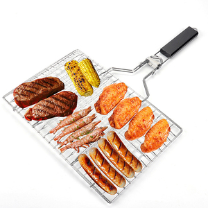 Cesta plegable <span class=keywords><strong>de</strong></span> acero inoxidable antiadherente <span class=keywords><strong>de</strong></span> grado alimenticio para parrilla, red <span class=keywords><strong>de</strong></span> asado <span class=keywords><strong>de</strong></span> alta resistencia con bolsa <span class=keywords><strong>de</strong></span> almacenamiento para uso <span class=keywords><strong>en</strong></span> cocina, pescado y verduras - Product Image 4