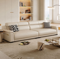 Canapé sectionnel 4 places STG Modern 270 cm, style européen et américain, revêtement en cuir Nappa véritable, confortable pour la peau, pour salon