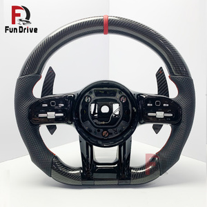 Volant en fibre de carbone pour <span class=keywords><strong>Mercedes</strong></span>, amélioration de la voiture, <span class=keywords><strong>Mercedes</strong></span> Benz AMG CLK W209, Classe A W177 A200, Classe V W447, GLC X253 300 63s - Product Image 5