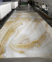 Panel de Mármol Gold Stream con Patrón de Vetas Doradas Líquidas para Vestíbulos de Hoteles de Lujo e Instalación en Paredes Decorativas