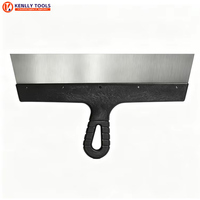 Spatule à mastic en acier inoxydable 35 cm, truelle à plâtre murale, couteau à mastic, outil de lissage, lame flexible, manche en plastique