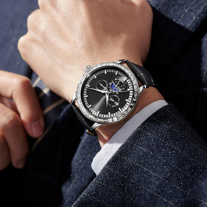 Reloj con Correa de Cuero para Hombre, Precios Bajos, <span class=keywords><strong>Relojes</strong></span> de Lujo a Prueba de Agua, Deportivos, con Logotipo Personalizado, de Cuarzo, Venta al Por Mayor Directa de Fábrica - Product Image 4
