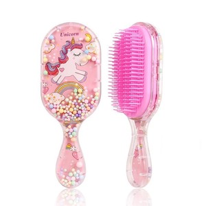 Cepillo de <span class=keywords><strong>pelo</strong></span> húmedo con lentejuelas de paleta, arena movediza, desenredar, rizado, recto, largo, <span class=keywords><strong>corto</strong></span>, se desliza con facilidad para niñas y mujeres - Product Image 6