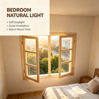 Ventana Interior de Madera de Abeto Macizo Hecha a Mano para Proyectos de Alojamiento Rural y B&B