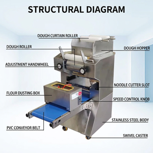 Machine automatique de découpe de pâtes et de nouilles avec bande transporteuse en PVC pour la fabrication de nouilles fraîches en cantine et restaurant - Product Image 5
