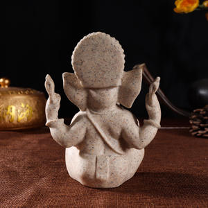 砂岩樹脂インド象の幹の富の神の装飾品インドの神の禅仏像彫刻タイのポーチテーブルの装飾 - Product Image 4