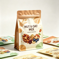 Bolsa de Fondo Plano con Cierre Hermético de Ocho Cierres, a Prueba de Humedad, de Grado Alimenticio, Personalizada, para Mango, Fruta Seca, Café, Nueces, Leche