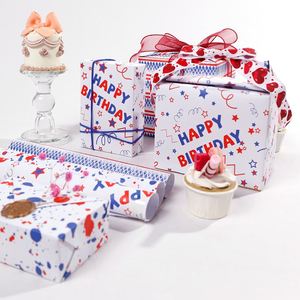 Wholesale 80g Birthday Red and Blue Kraft <b>Paper</b> <b>Tissue</b> 43*300cm Gift Luxury Custom Packaging <b>Wrapping</b> <b>Paper</b> Roll - Product Image 3