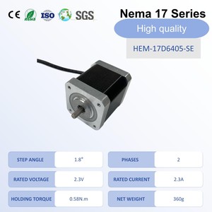 Motore <span class=keywords><strong>Stepper</strong></span> Ibrido Anti-Interferenza a 2 Fasi <span class=keywords><strong>Nema</strong></span> <span class=keywords><strong>17</strong></span> 0.58Nm 2.3V 2.3A 1.8 Gradi per CNC Stampante 3D HEMM HEM-17D6405-SE - Product Image 1