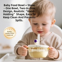 Ensemble de vaisselle pour enfants en PPSU sans BPA, portable, avec bol d'alimentation pour bébé et paille – Offre spéciale OEM