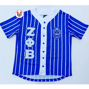 Camiseta de Béisbol Personalizable Zeta Phi Beta, Transpirable, Ligera, de Poliéster, Unisex, Bordada con el Logo de la Hermandad Griega - Product Image 1