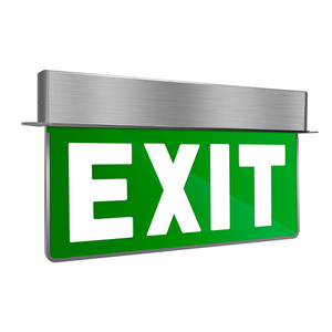 Señal de escape de emergencia de doble cara personalizada, luz colgante, hoja acrílica gruesa empotrada, señal de salida de patrón personalizado de plástico LED - Product Image 1