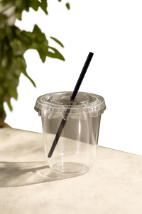 98mm/90mm Single Wall Round 16 oz PET <b>Plastic</b> <b>Cups</b> with Custom UV Logo Printing (1-4 Colors) for Coffee & Iced Coffee - Product Image 1