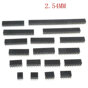 2.54mm Double Row Straight Female 2-40P Pin Header Socket Connector 2x2/3/4/5/6/7/8/9/10/12/14/16/18/20/25/30/40Pin