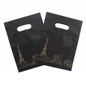 Sacs en plastique réutilisables transparents bleu ciel personnalisés avec poignées imprimées or pour emballage de vêtements de bain, bonbons, boissons et mouchoirs – Idéal pour les événements professionnels et les mariages au Mali - Product Image 1