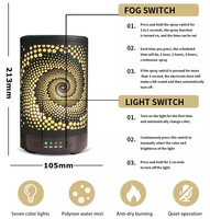 Diffuseur d'arômes en métal Ce Rohs 100 ml, design haut de gamme, lumière ambiante LED 7 couleurs, diffuseur d'huiles essentielles avec télécommande et minuterie
