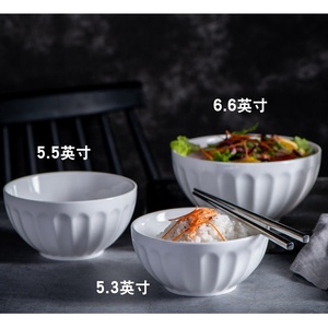 Tigela de cerâmica para sopa e salada de arroz com logotipo personalizado, restaurante de hotel, porcelana redonda branca - Product Image 6