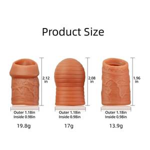 Ensemble d'anneaux péniens, 3 types différents d'anneaux de pénis en silicone liquide avec design à boucle pour les couples - Product Image 6