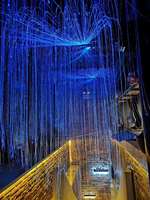 Rideau lumineux à fibres optiques à changement de couleur RGBW, effet cascade, éclairage à points lumineux, télécommande, lumières à fibres optiques LED