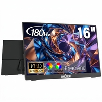Écran LED portable léger de 16 pouces, 1920x1200, 180 Hz, FreeSync, HDR, rapport de contraste 2000:1, pour la maison et le bureau