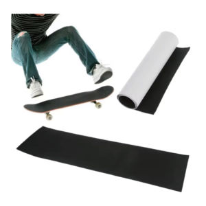 Ruban adhésif antidérapant en PVC imperméable pour skateboard, autocollant en papier de verre noir pour scooter et longboard - 9 pouces, autocollant adhésif avec avertissement - Product Image 1