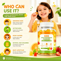 Gummies multivitaminées pour enfants aux fruits rouges, bleuets, raisins et citrons