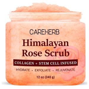 Gommage corporel exfoliant au sel de l'Himalaya, collagène et cellules souches, pour un nettoyage en profondeur, estompe les cicatrices d'acné et les rides, hydrate, soin spa - Product Image 1
