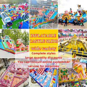 <span class=keywords><strong>Castillo</strong></span> Inflable con Tobogán para Exteriores, Equipo de Entretenimiento Infantil, Casa de Brinco Inflable y Combinación de Escalada - Product Image 4