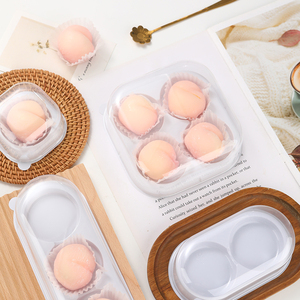 Plástico transparente Twin Moon Cake Blister Packaging PET Muffin Postre Clear Two Cupcake Packaging Container con tapa <span class=keywords><strong>de</strong></span> cúpula - Product Image 4