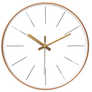 10inch 25cm עיצוב הבית קלאסי עיצוב פלסטיק שעון עלה זהב קוורץ שעון לסלון