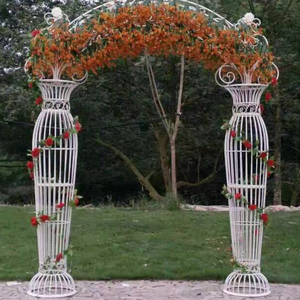 قوس حديدي أبيض على الطراز الأوروبي I1229 لمدخل حفلات الزفاف وتزيين الحدائق - Product Image 6