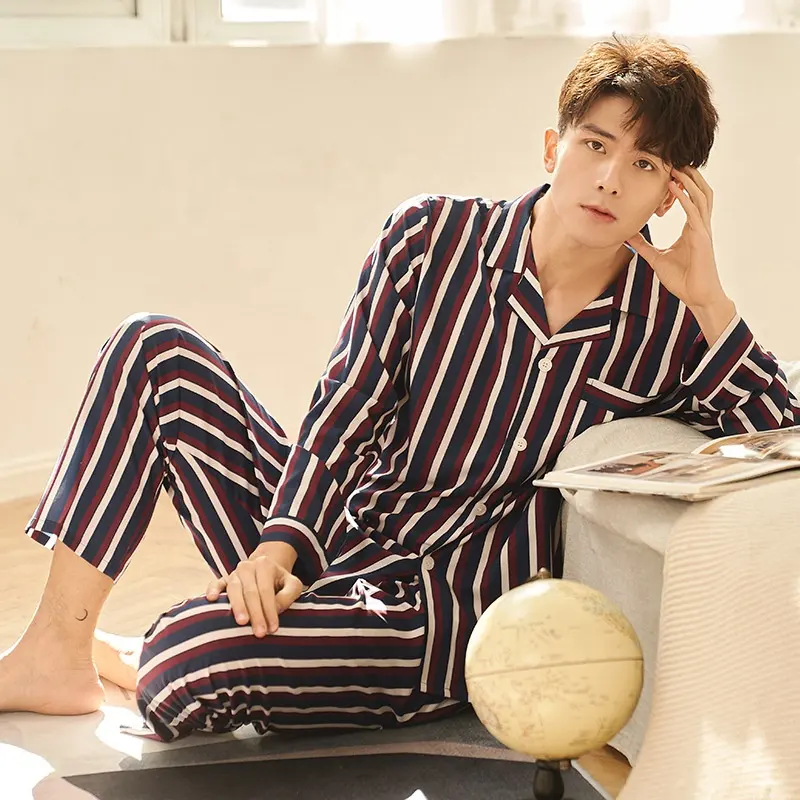 INS Летние повседневные штаны с отложным воротником, пижамы, атласные шелковые пижамы для мужчин