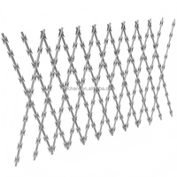 Alambre de maquinilla de afeitar de alta seguridad de 50x100mm, Panel de malla soldada, sistema de cercado de prisión de acero con envoltura plana, malla de alambre de maquinilla de afeitar