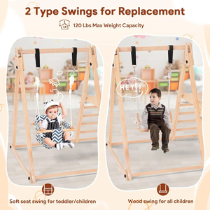 Gimnasio de la jungla interior 8 <span class=keywords><strong>en</strong></span> 1 para niños pequeños, juego de escalador de <span class=keywords><strong>madera</strong></span> Montessori con tobogán, columpio, Red de escalada, escuelas, <span class=keywords><strong>parques</strong></span> de atracciones - Product Image 6