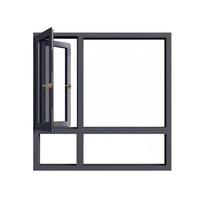 Ventana Abatible Horizontal de Estilo Europeo Moderno, de Aleación de Aluminio, Doble Acristalamiento, Vidrio Templado, Aislamiento Térmico, para Apartamento