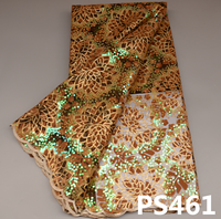 Vente d'usine de tissu de dentelle à paillettes colorées de qualité supérieure