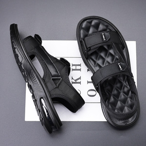 Men's <b>Height</b> <b>Increasing</b> Air Cushioned Sandals Black Velcro Closure Summer Youth Sports Beach <b>Shoes</b> Large Size 47 - Product Image 2