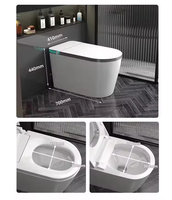 YF 2026 Toilette intelligente de luxe haut de gamme avec télécommande, double chasse automatique, capteur de pied, bidet monobloc en céramique