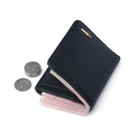 Promosi baru dompet asli anak laki-laki kualitas tinggi kulit asli saku depan murah logo kustom dompet uang tunai kulit kecil