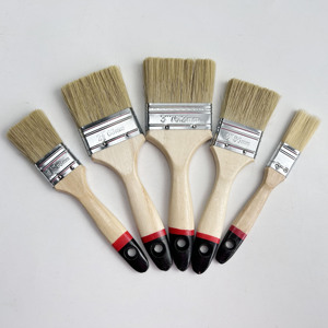 Pennello a coda nera manico in legno pennelli piatti in setola naturale pennello professionale da parete per la decorazione domestica - Product Image 1