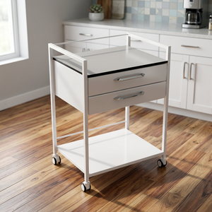 Chariot à double tiroir CLEBER PISA 40015 pour salon de beauté, garantie 1 an, capacité de charge de 200 lb, assistance technique en ligne - Product Image 3