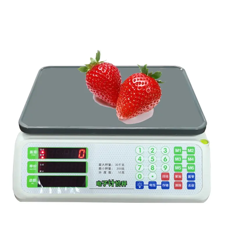 ACS 30kg Balance Electronic Computing Price Scale LED LCD Display Screen Digital Scale For Supermarket