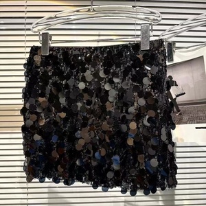 Minigonna con <span class=keywords><strong>paillettes</strong></span> lucide per bambine, <span class=keywords><strong>gonna</strong></span> estiva a vita elastica per feste e uso quotidiano - Product Image 2